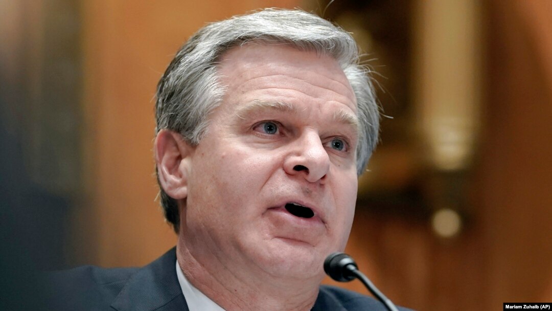 Giám đốc FBI Christopher Wray phát biểu trong ngày thứ hai điều trần trước Ủy ban An ninh Nội địa Thượng viện, Washington, ngày 17 tháng 11 năm 2022.