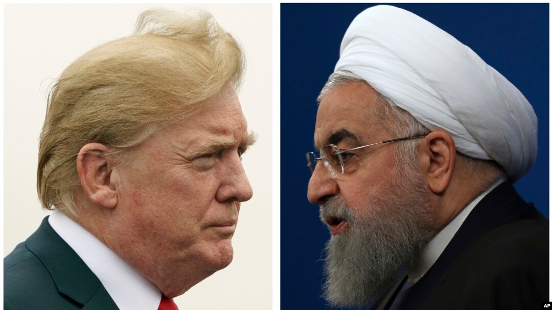 Tổng thống Mỹ Donald Trump và Tổng thống Iran Hassan Rouhani.