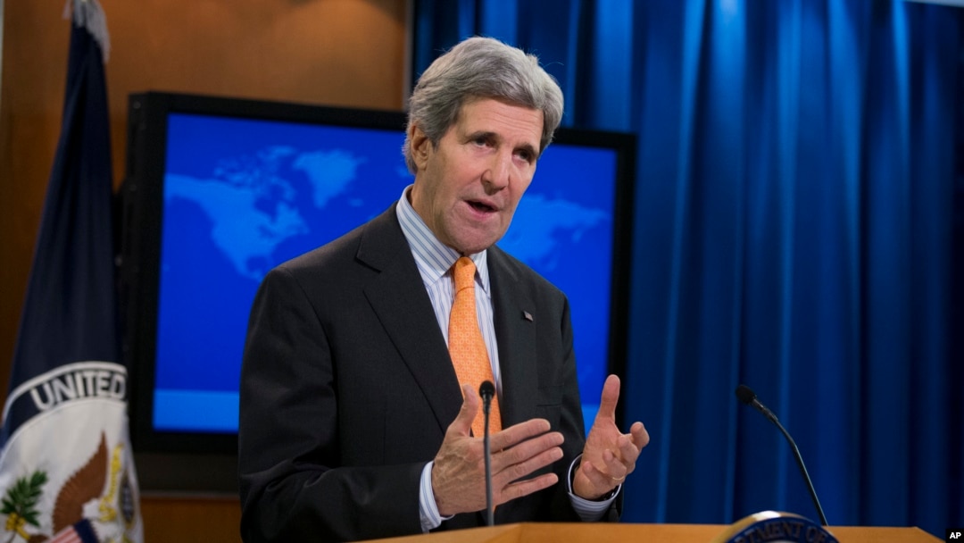 Ngoại trưởng Hoa Kỳ John Kerry nói về vấn đề Syria, tại Bộ Ngoại giao ở Washington, 16/1/14