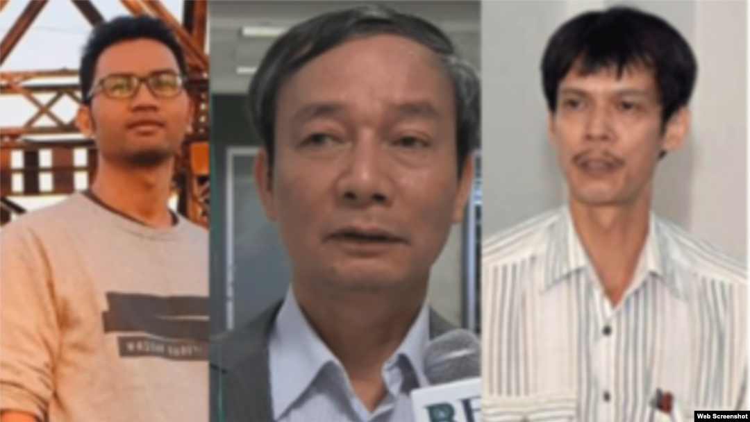 Ba nhà báo Lê Hữu Minh Tuấn, Nguyễn Tường Thụy, và Phạm Chí Dũng. Photo Vietnam Human Rights Defenders.
