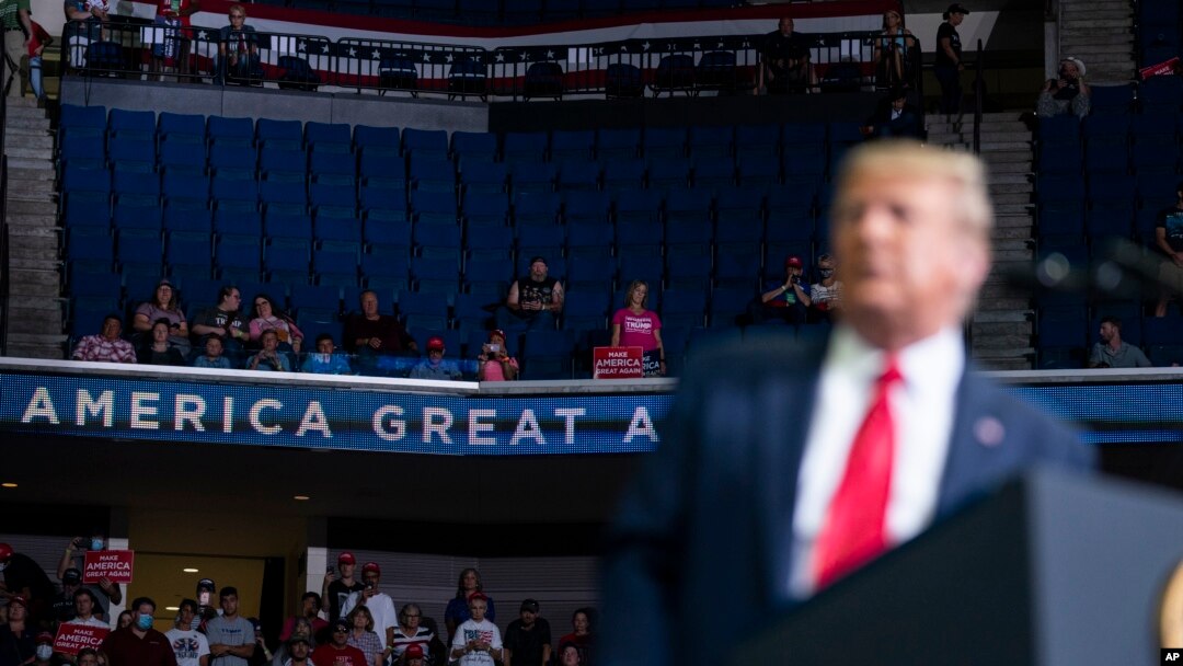 Tổng thống Trump tại cuộc vận động ở Tulsa, Oklahoma, hôm 20/6.