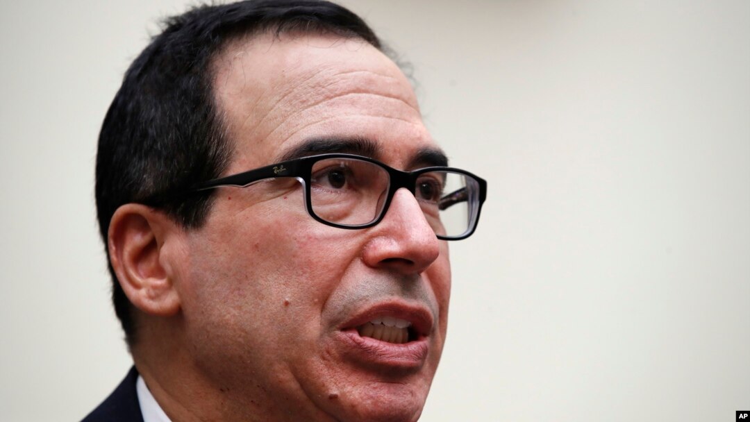 Bộ trưởng Tài chánh Steven Mnuchin phát biểu tại Ủy ban Tài chánh Hạ viện Mỹ ngày 12/7/2017.